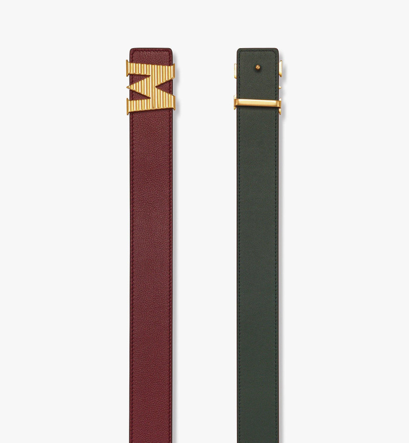 MCM Claus Fluted M Reversible Belt 1.5” in Embossed Leather outlook