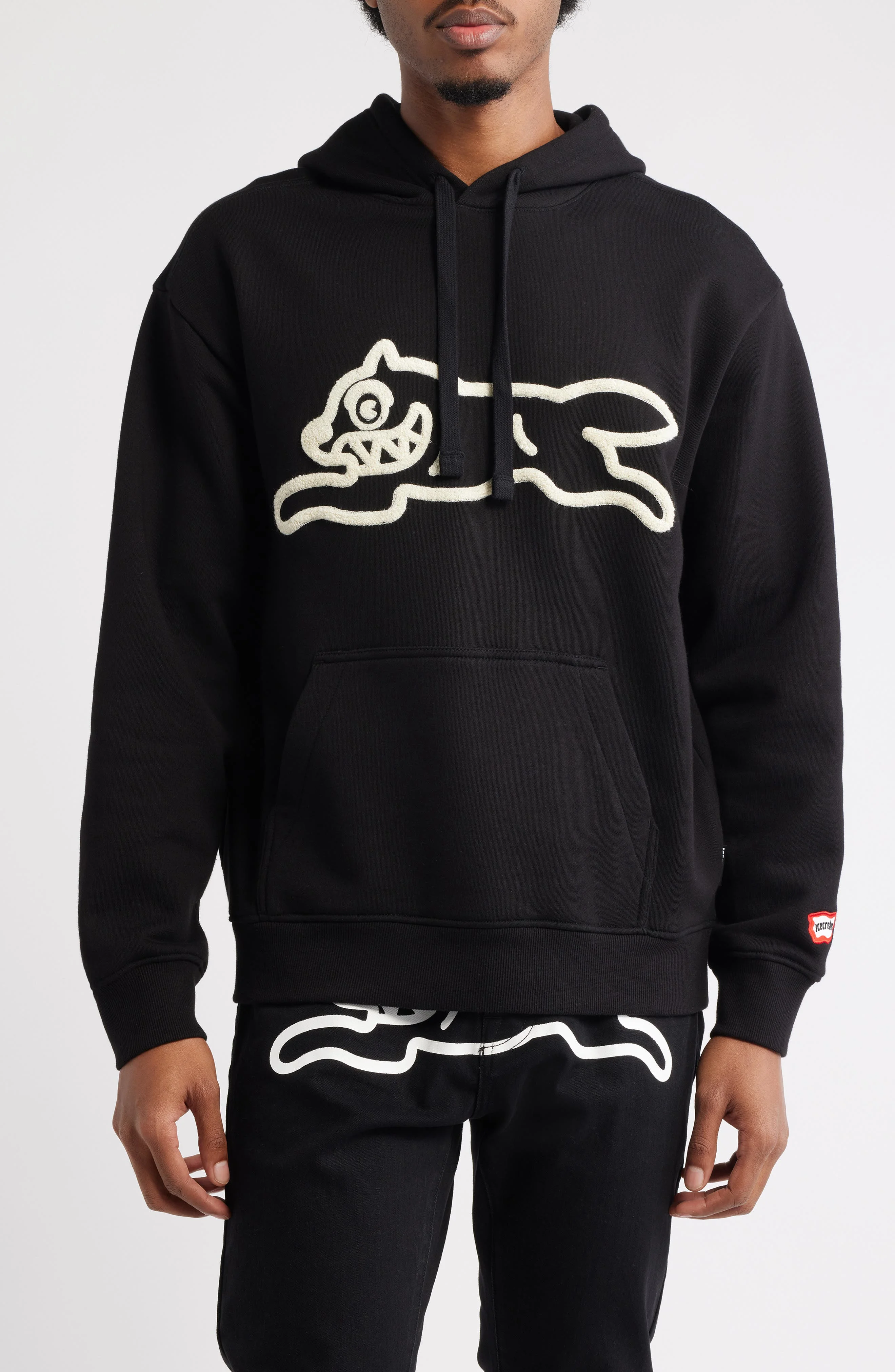 ICECREAM Sauce Logo Appliqué Hoodie in Black at Nordstrom - 1
