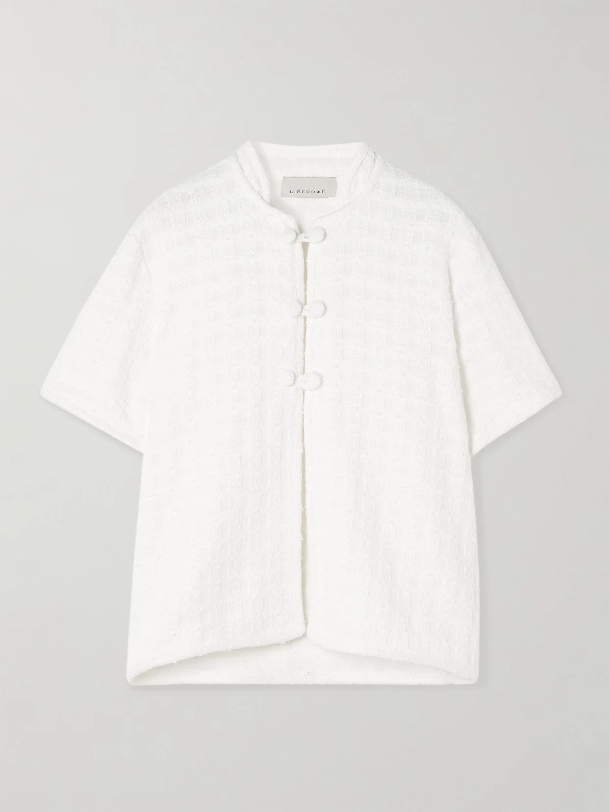 Hetty Checked Cotton-blend Bouclé-tweed Shirt - 1