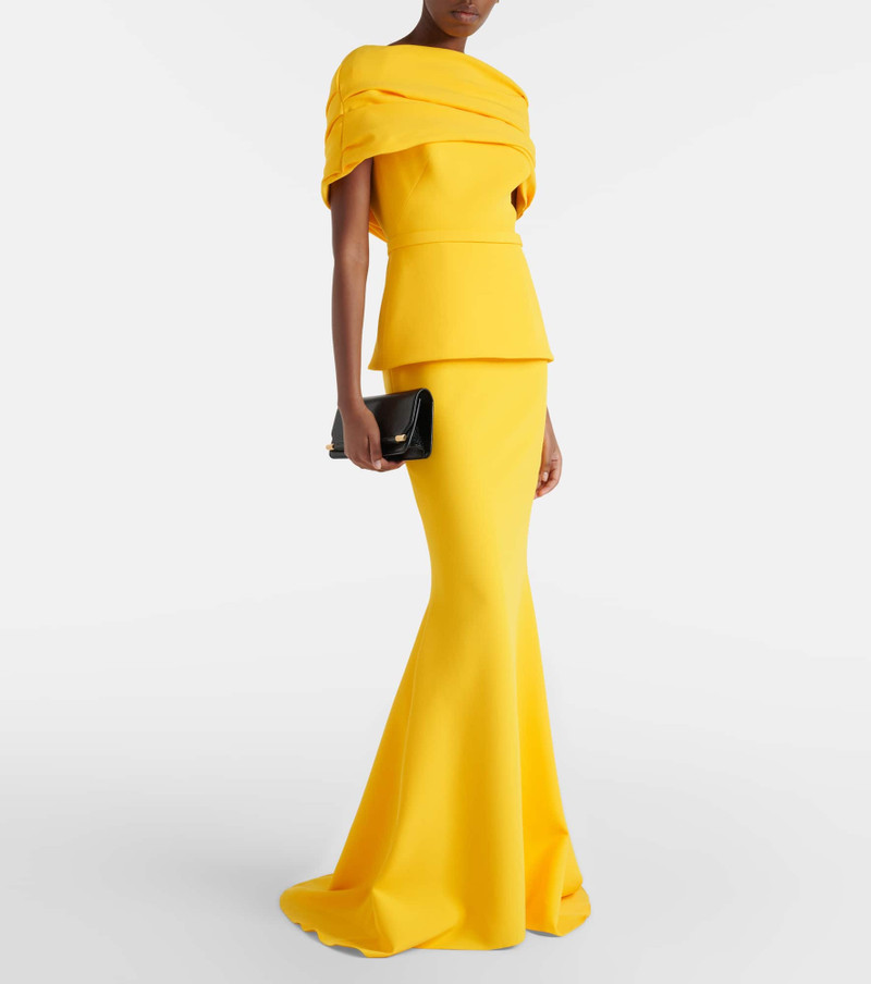 Safiyaa Loura off-shoulder crêpe gown outlook