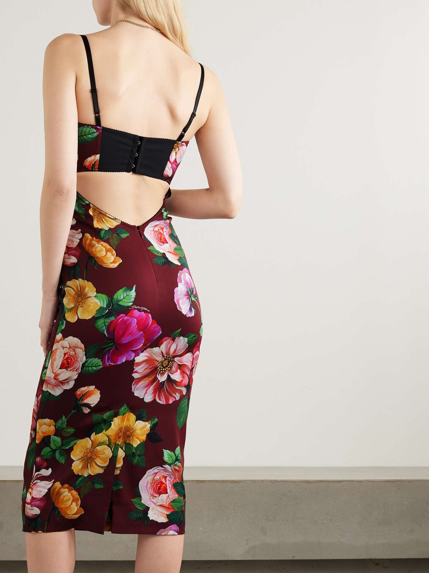 Floral-print stretch silk-blend mini dress - 3