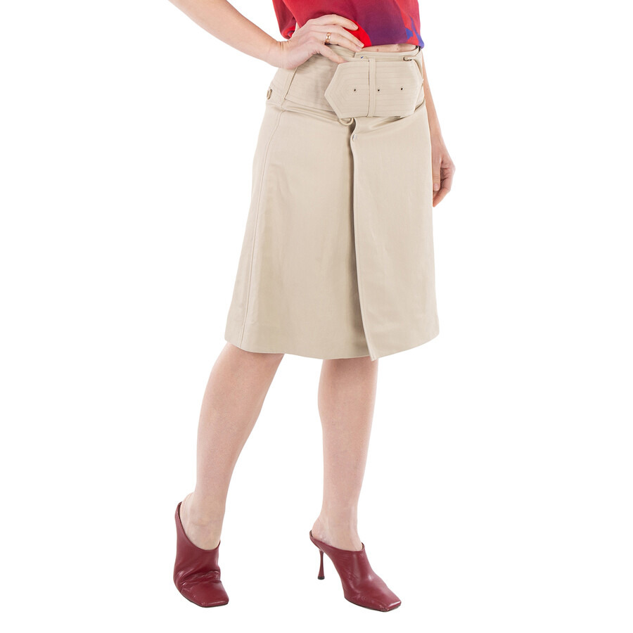 Burberry Belted-Waist Wrap Canvas Mini Skirt - 4