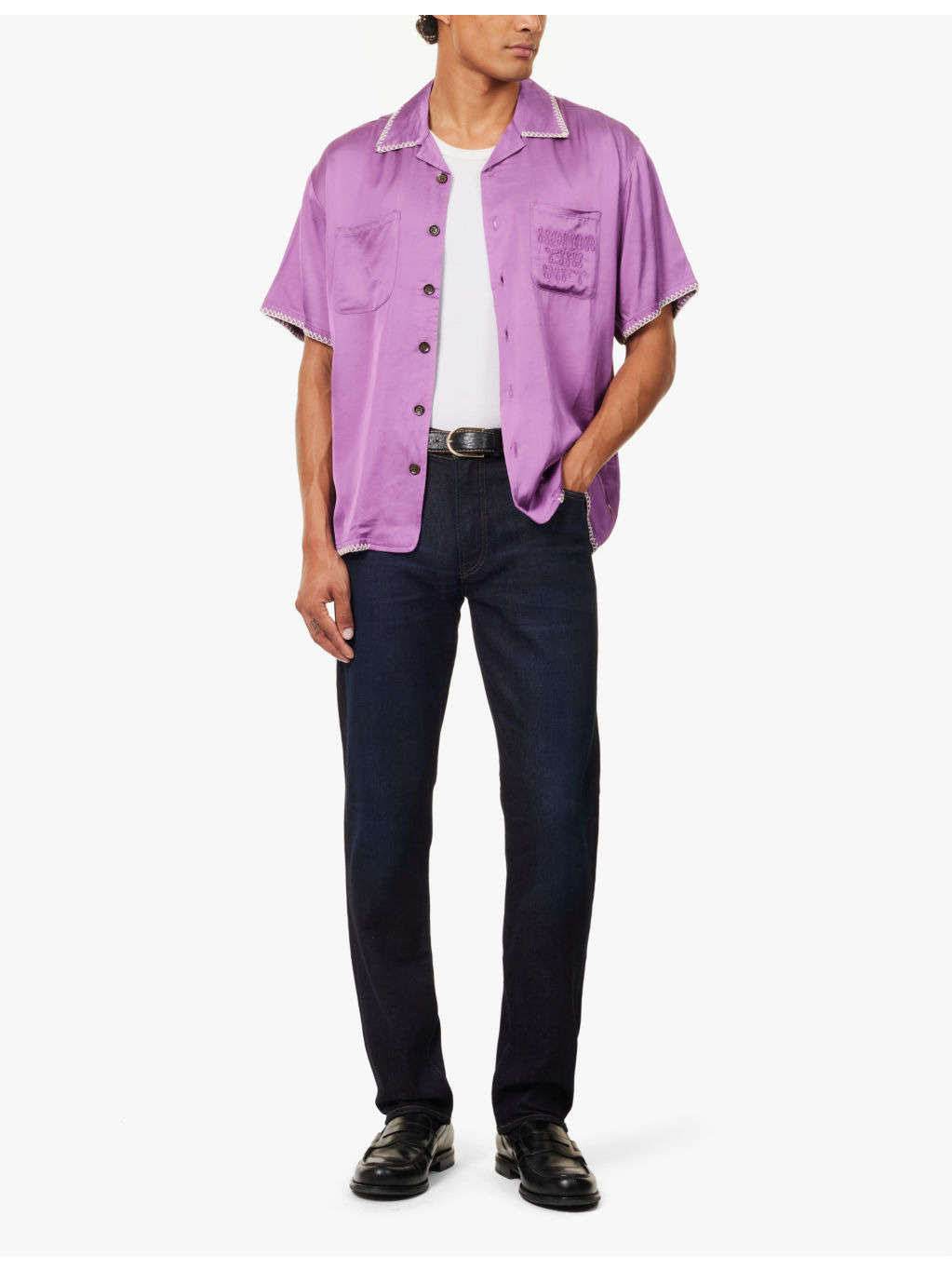 Gage regular-fit straight-leg mid-rise stretch-denim and cashmere jeans - 2