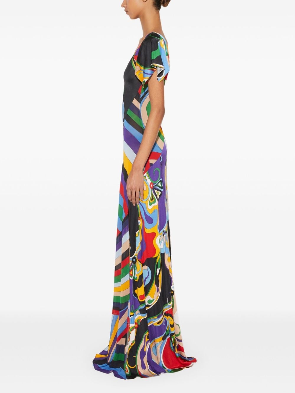 Orchidee and Iride-print maxi dress - 3