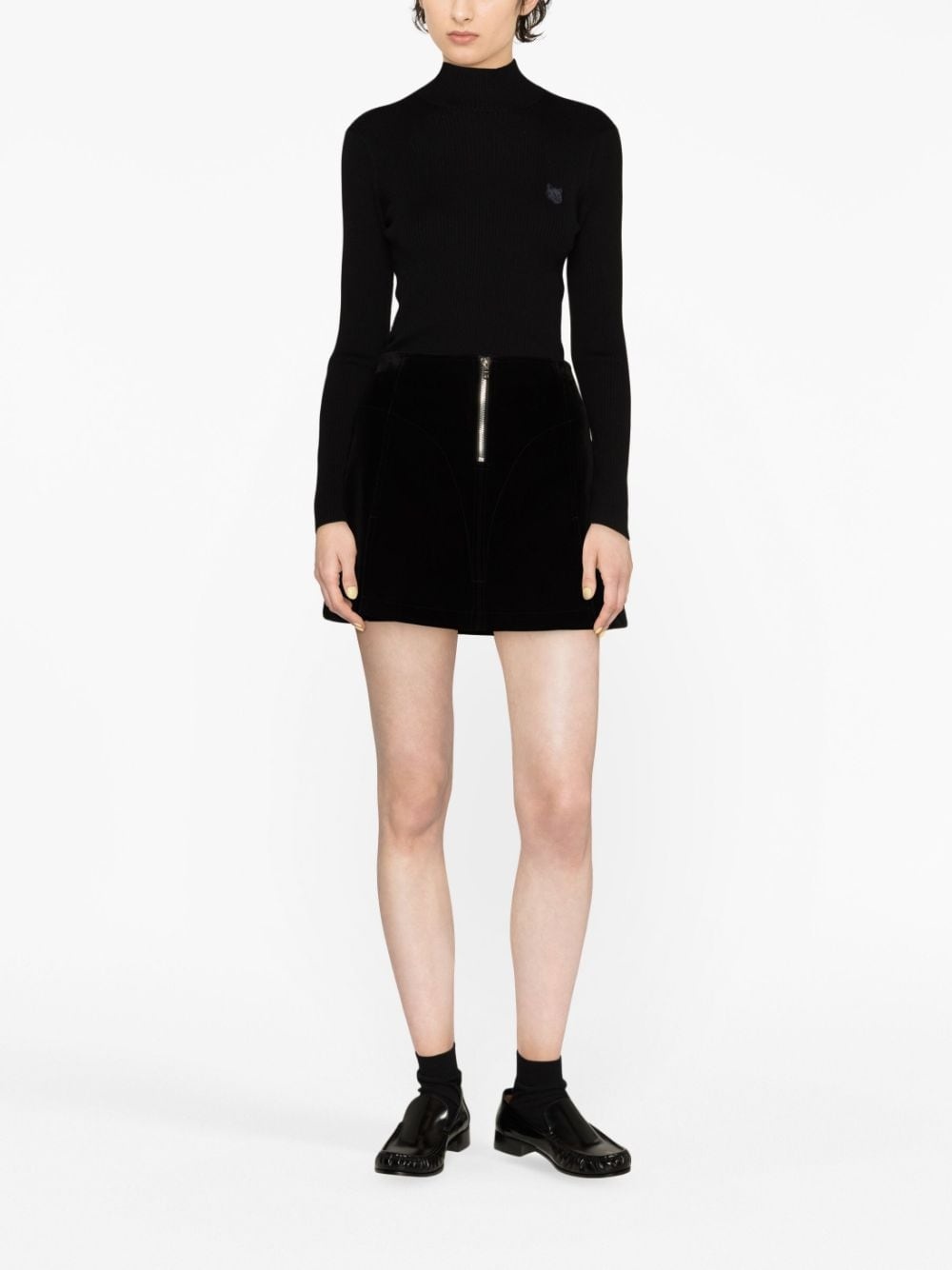 logo-embroidered roll-neck jumper - 2