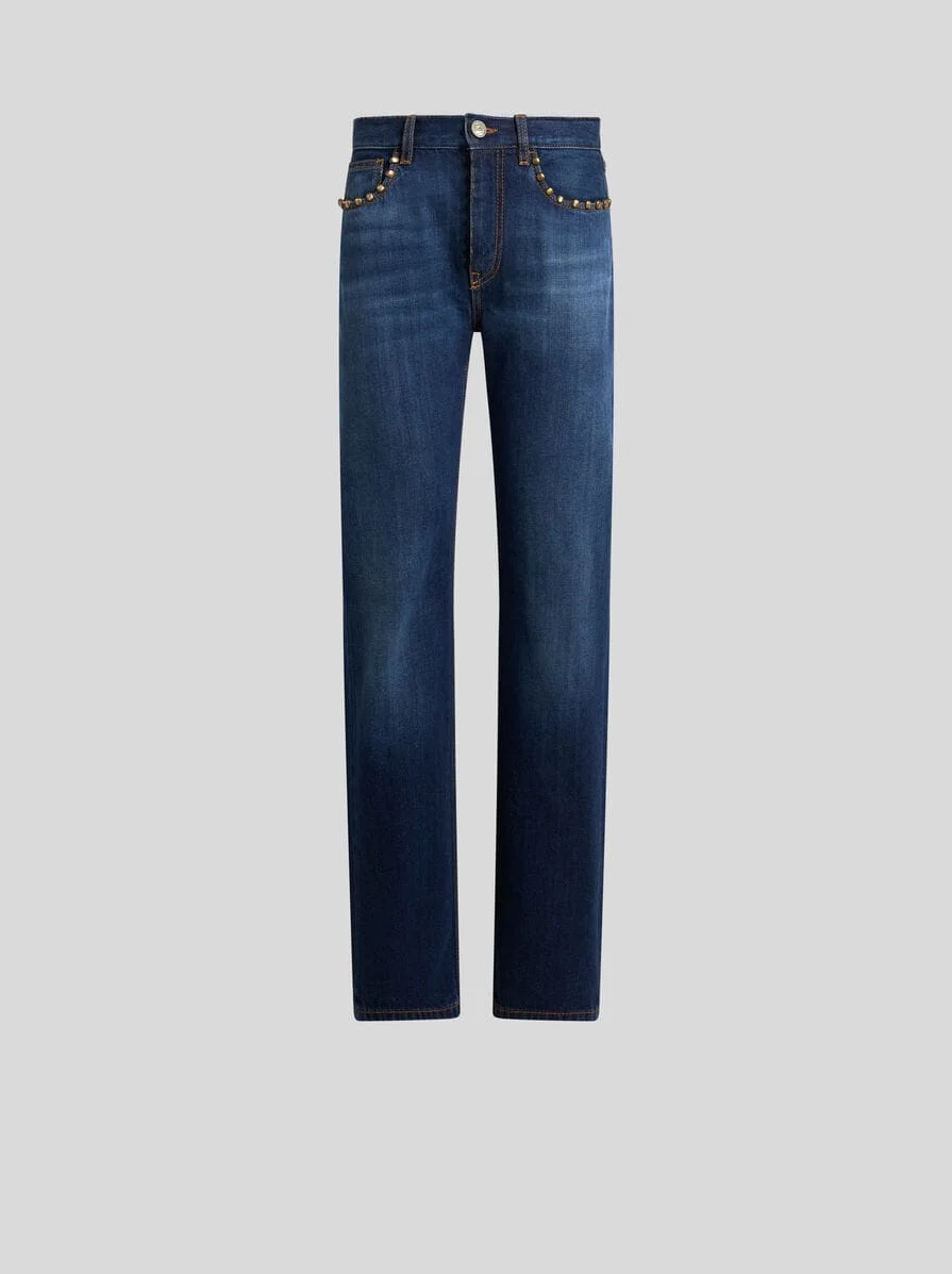 STRAIGHT-LEG JEANS WITH STUDS - 1