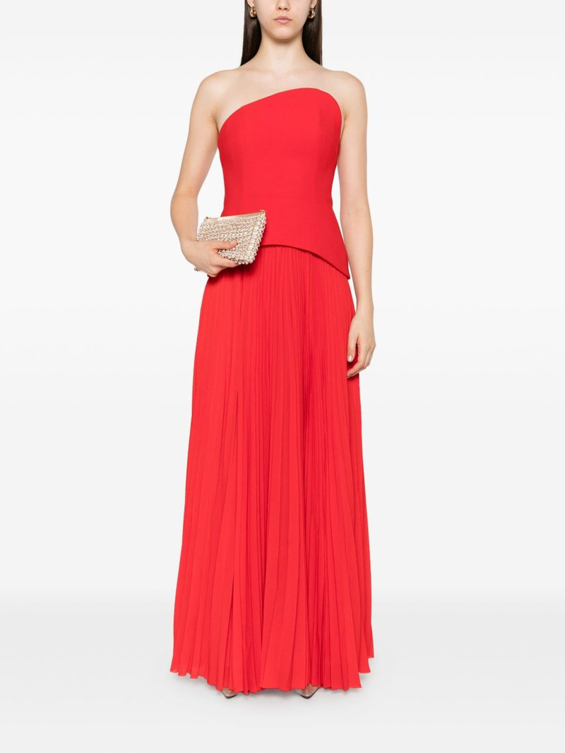 SOLACE LONDON Britt strapless pleated dress outlook