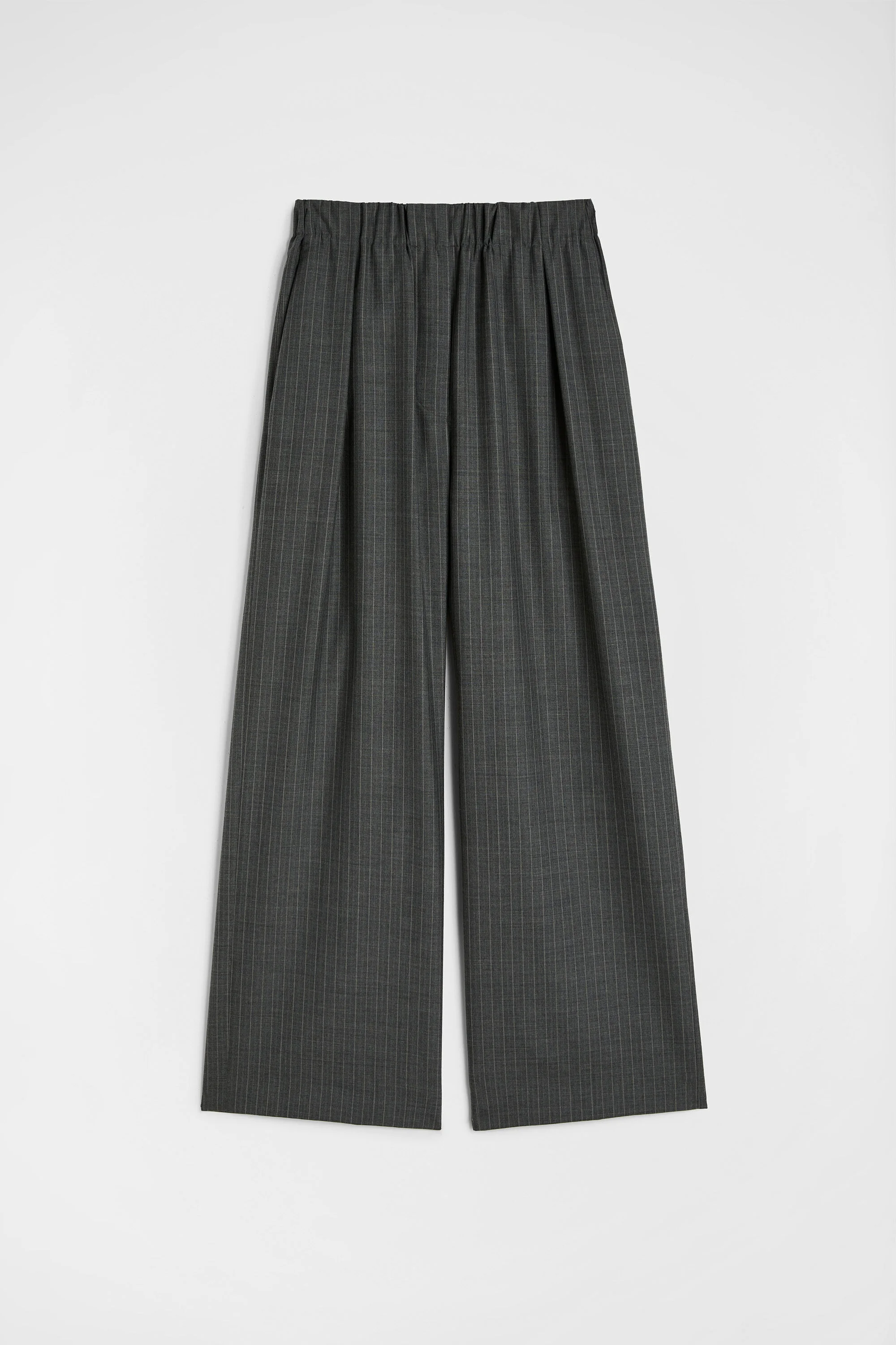 Wool Pinstripe Trousers - 1