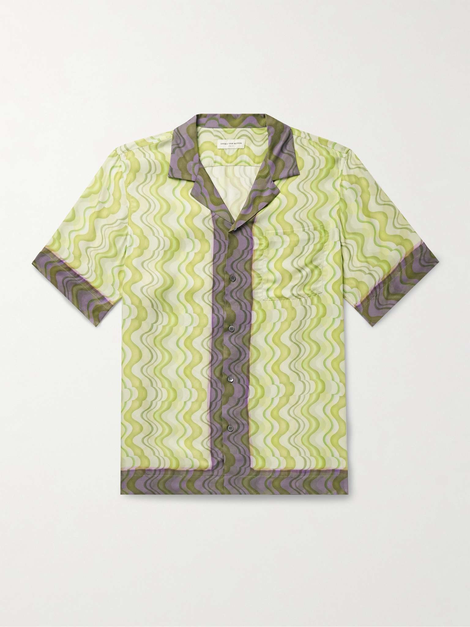 Camp-Collar Printed Crepe de Chine Shirt - 1