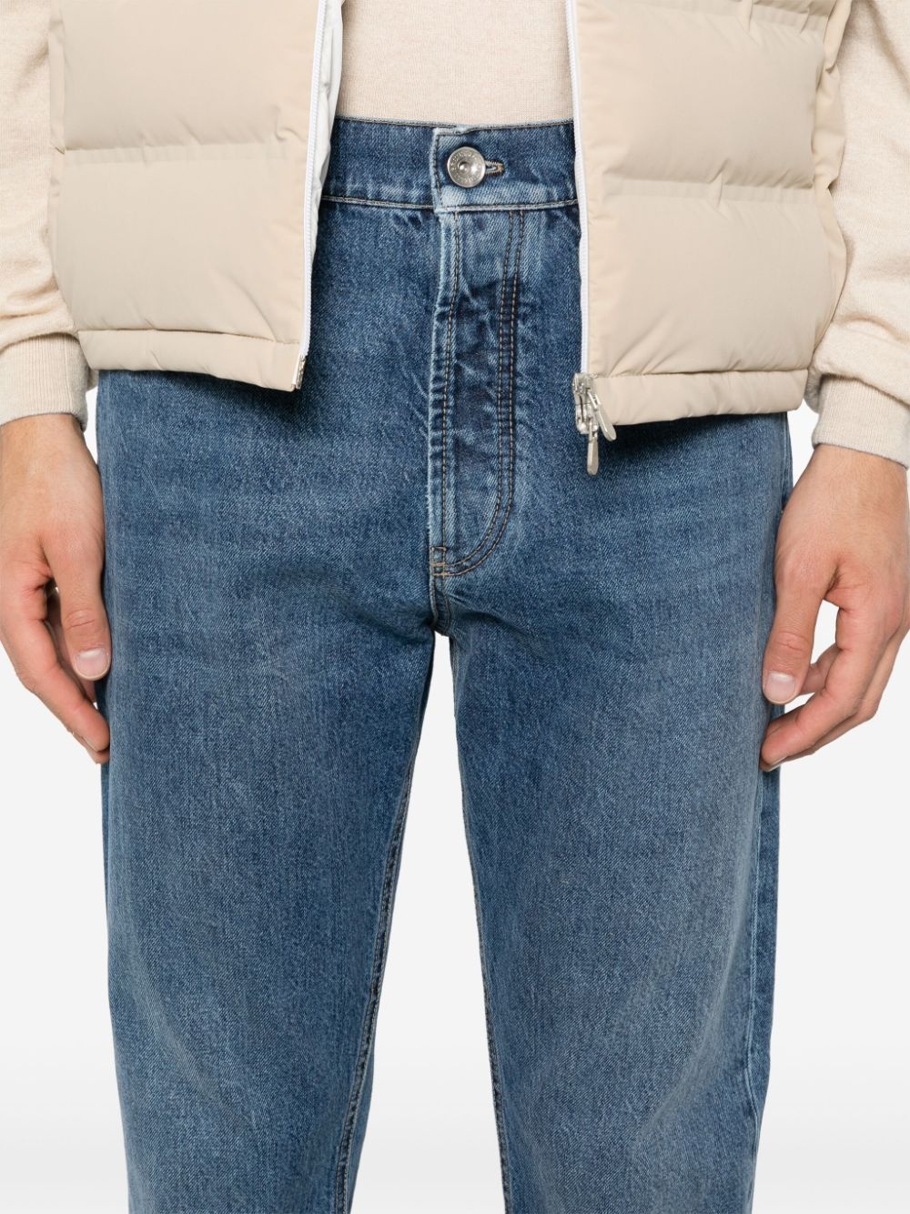 logo-embroidered jeans - 5