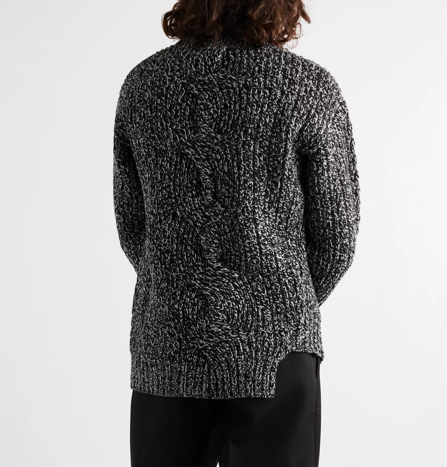 Cable-Knit Mélange Wool and Cashmere-Blend Sweater - 4