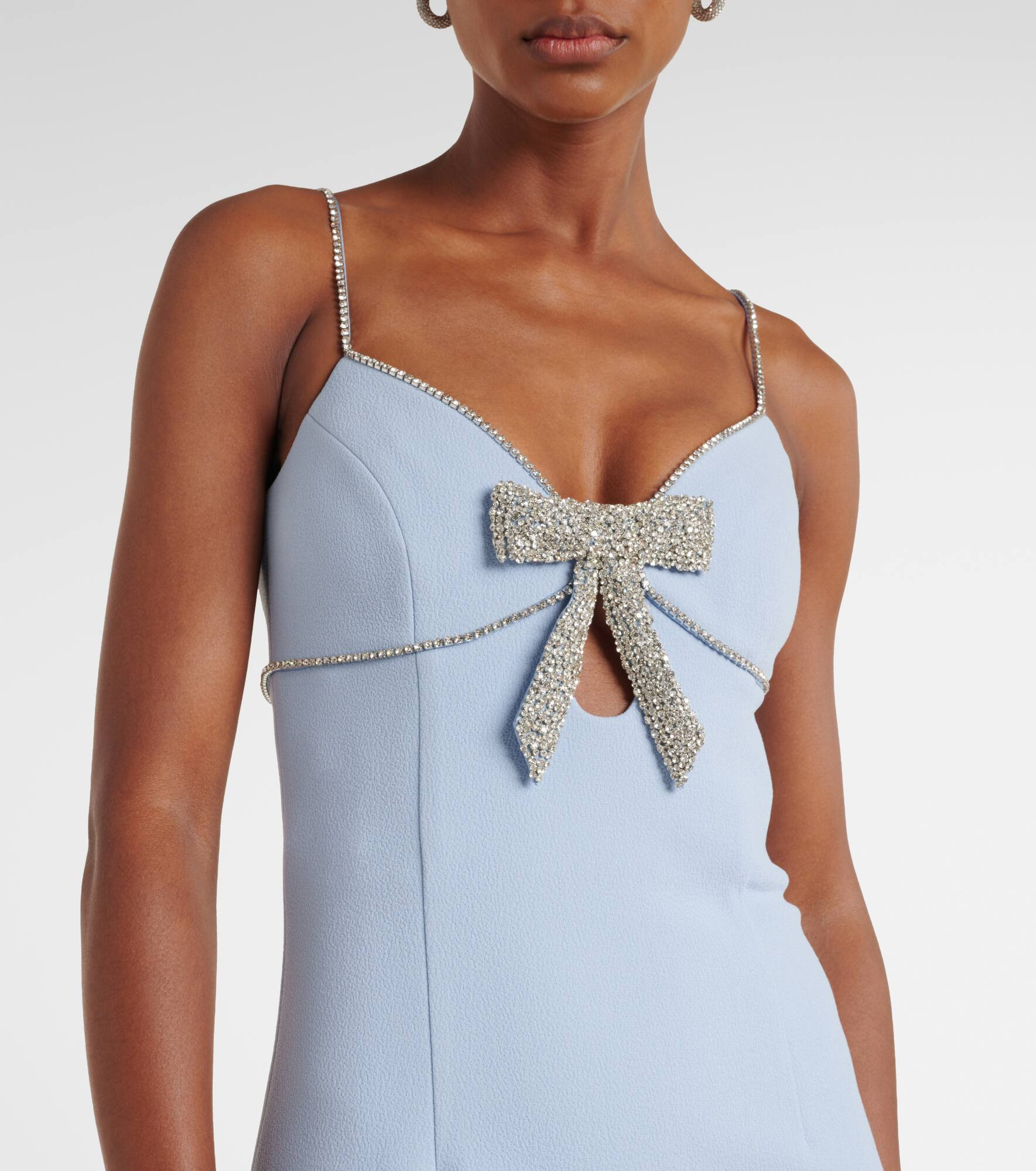 Bow-detail embellished crêpe gown - 4