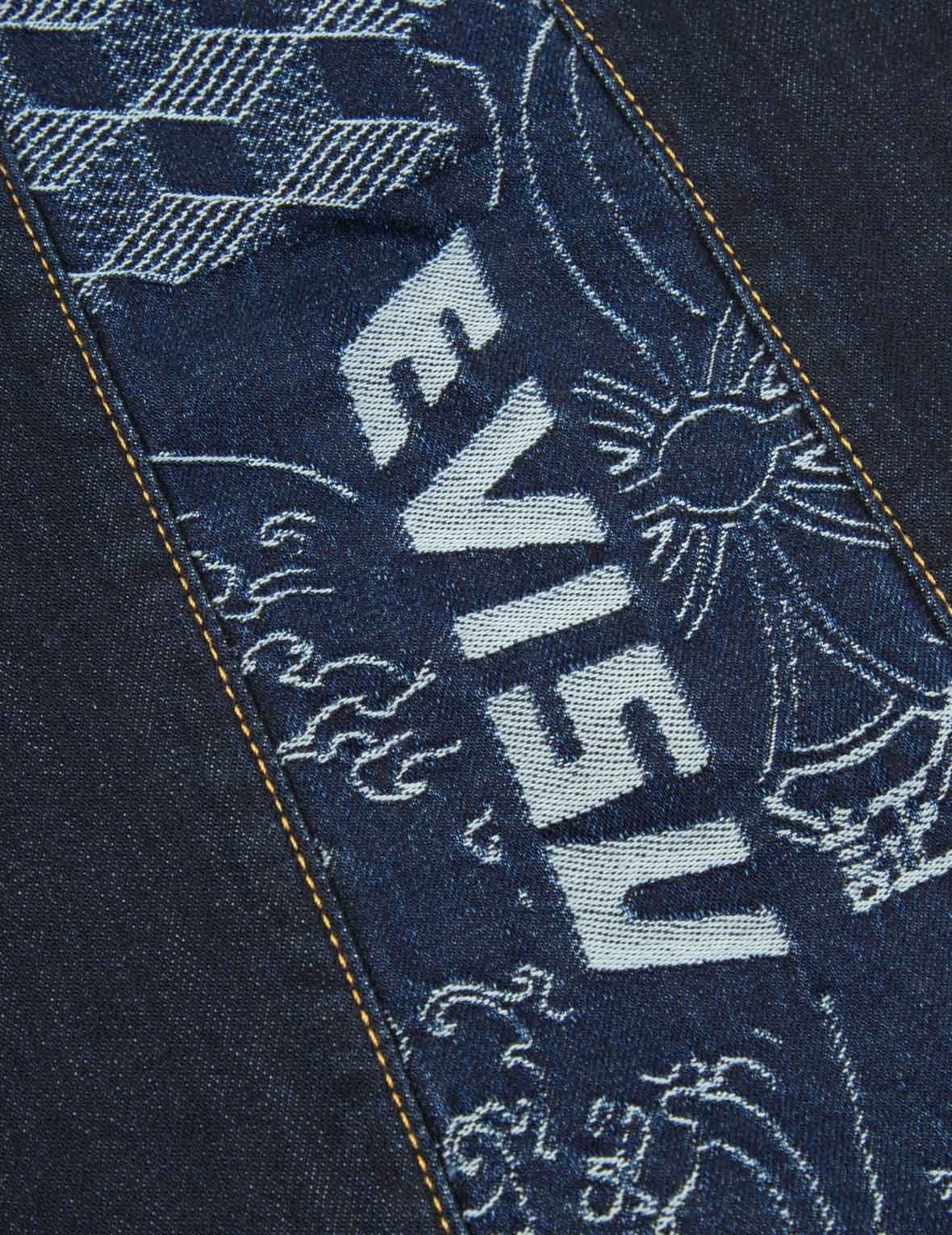 JACQUARD DAICOCK INSERT DENIM JOGGER PANTS - 7