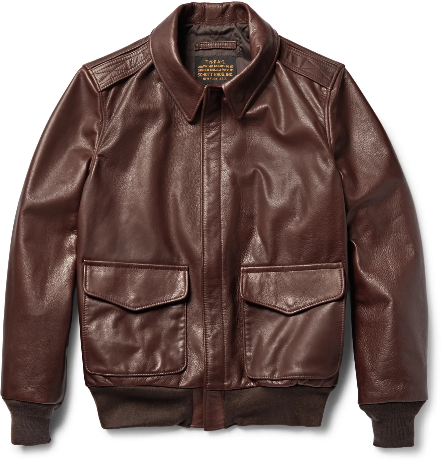 A-2 Full-Grain Leather Bomber Jacket - 1