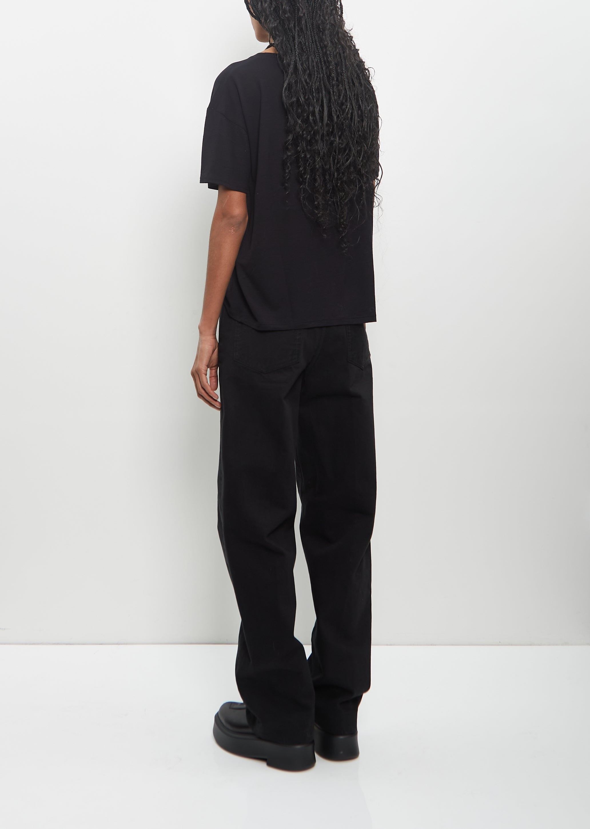 Wool Viscose Ezra Short Sleeved T-Shirt — Black - 3