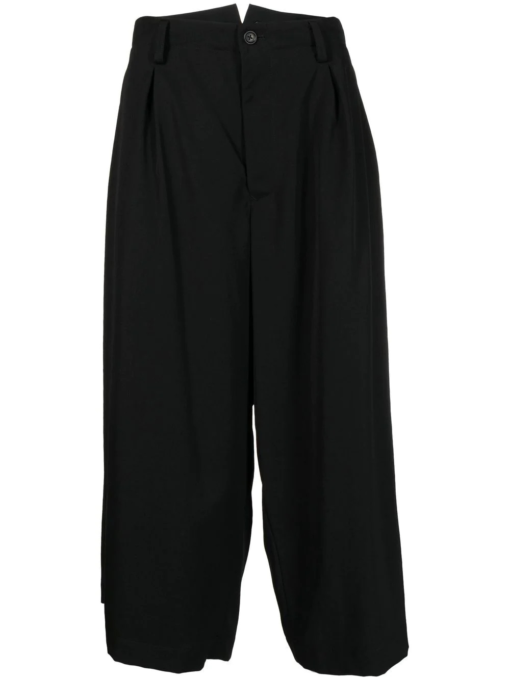 wide-leg cropped wool trousers - 1