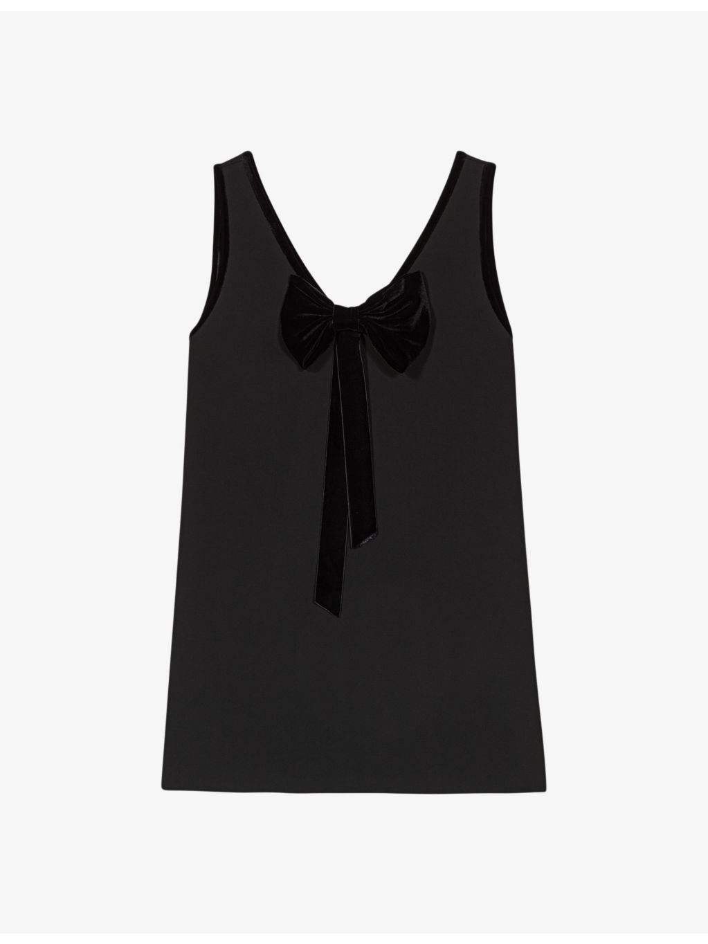 Bow-embellished relaxed-fit sleeveless woven mini dress - 1