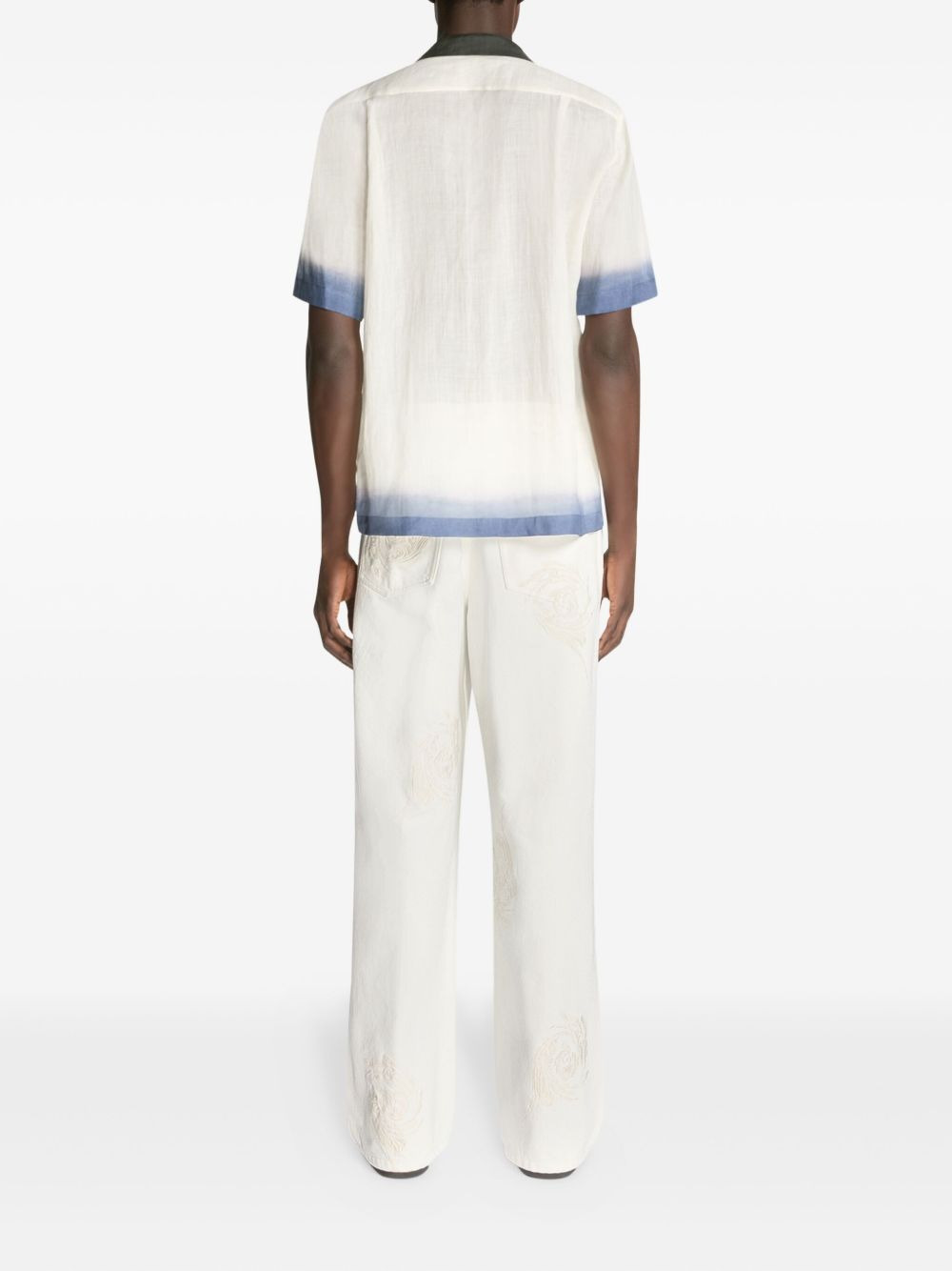wing-embroidery short-sleeve shirt - 4
