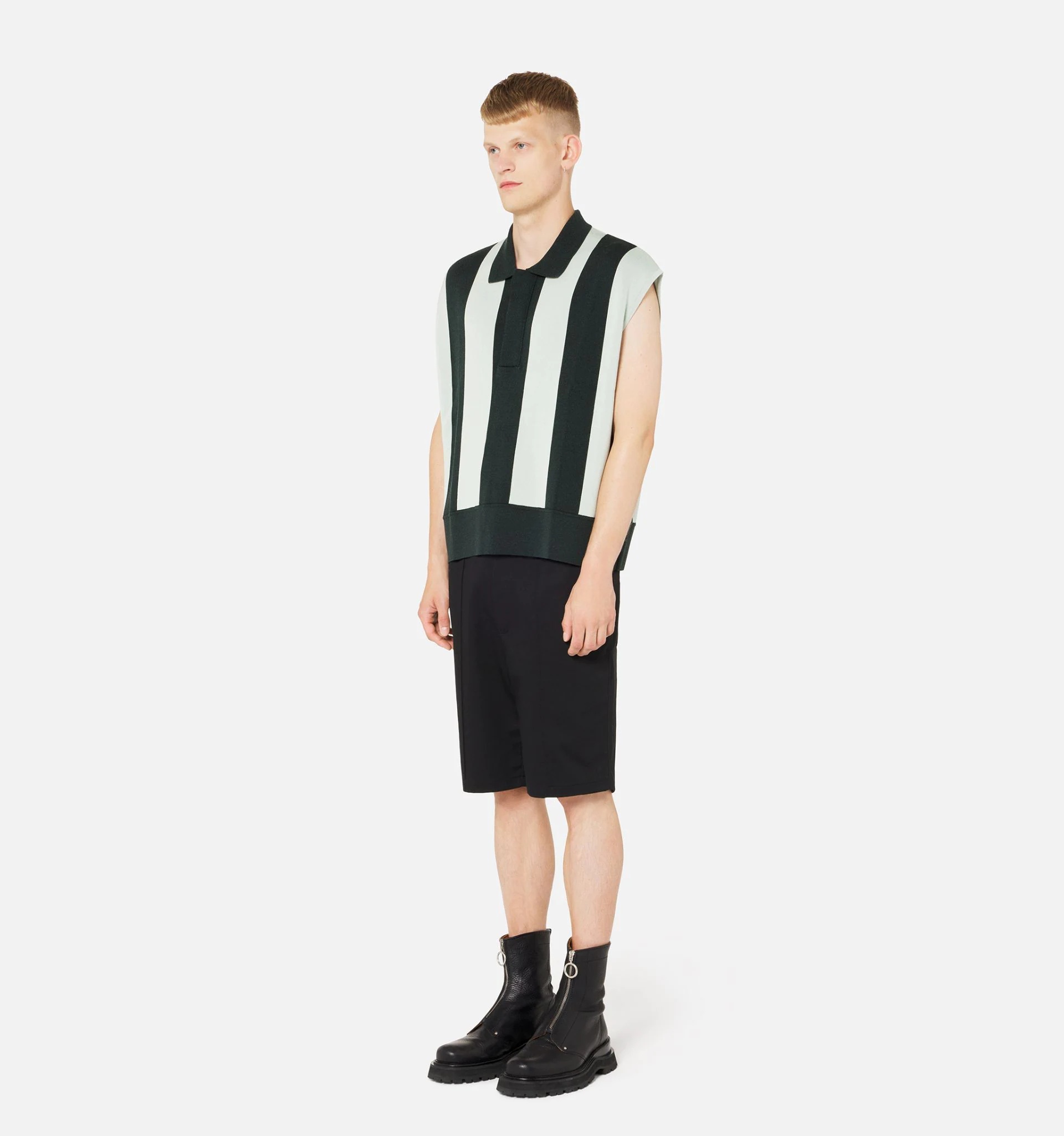 Sleeveless Striped Polo - 3