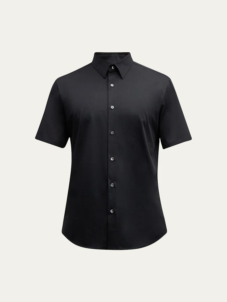 Men's Irving Short Sleeve Shirt in Structure Knit - 1