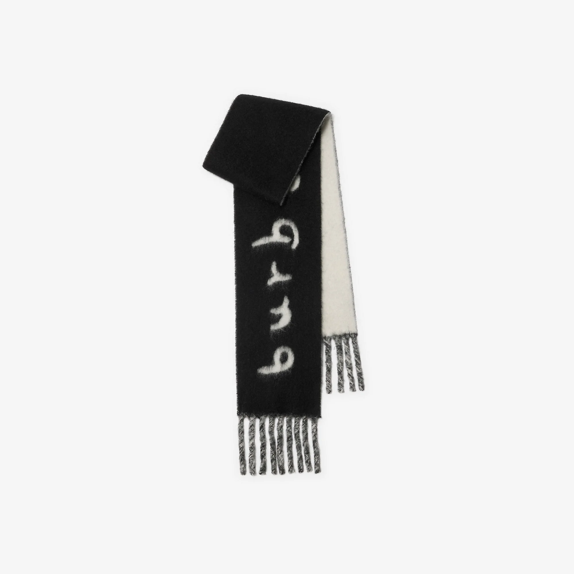 Reversible Logo Alpaca Wool Blend Scarf - 1