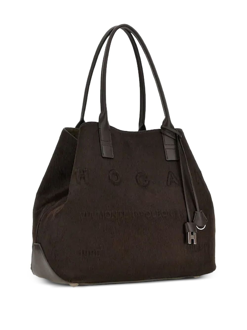 embossed-logo leather tote bag - 2