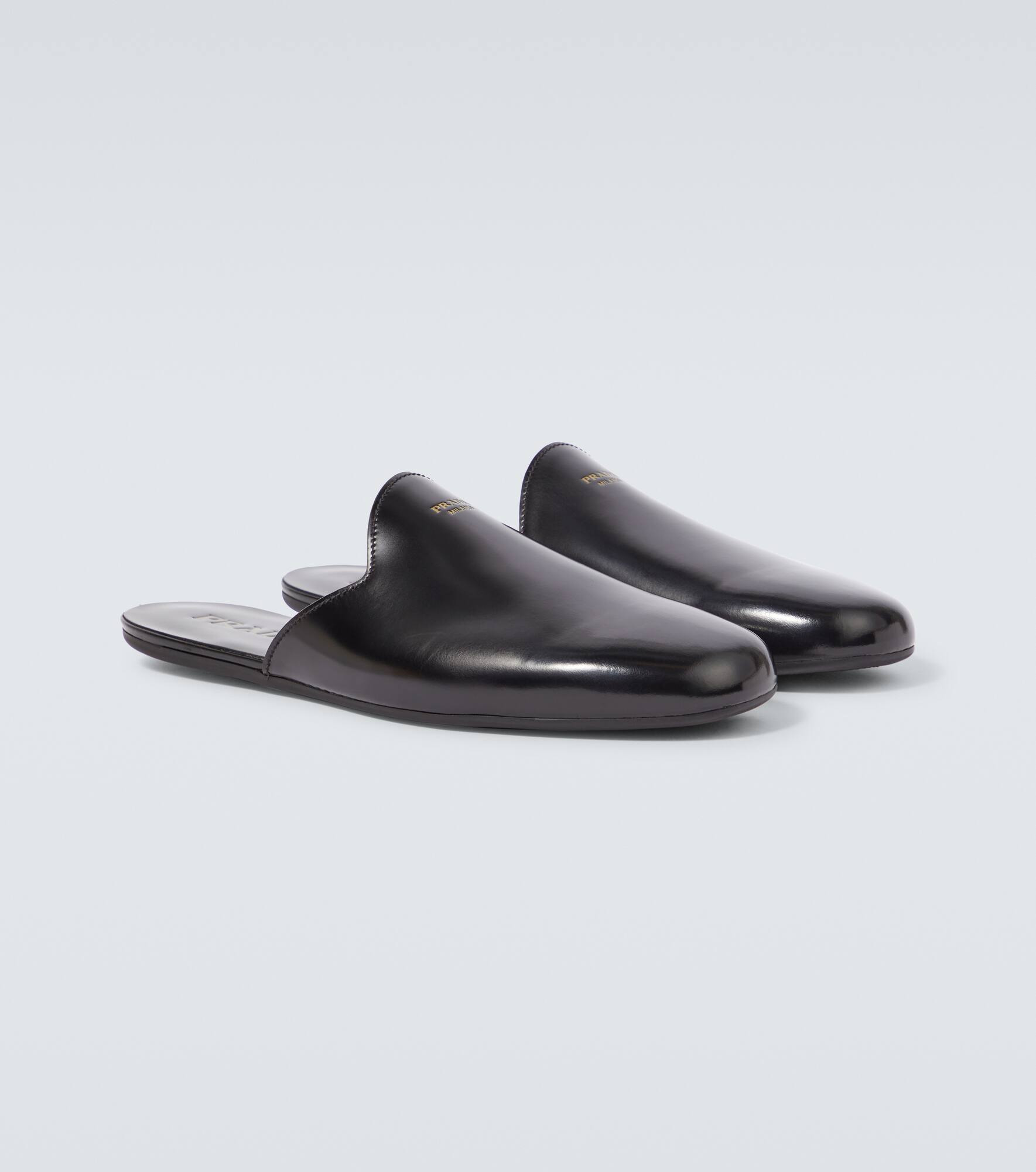 Brushed leather mules - 5
