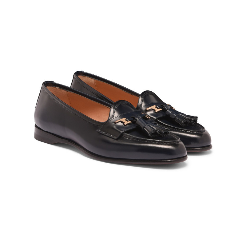 Women's blue leather Andrea tassel loafer 3