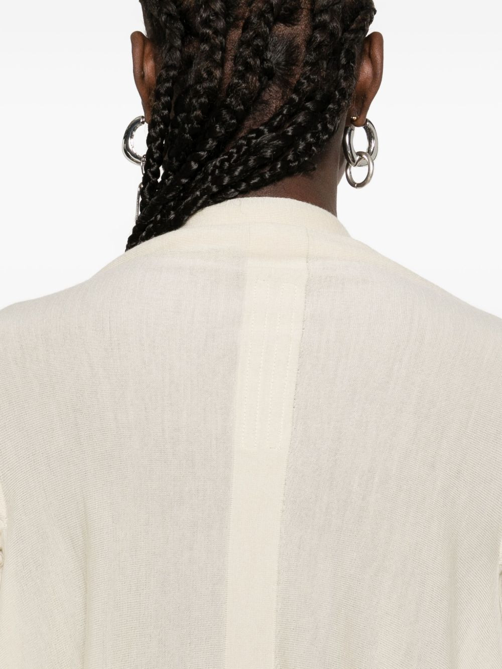ribbed asymmetric-hem cardigan - 5