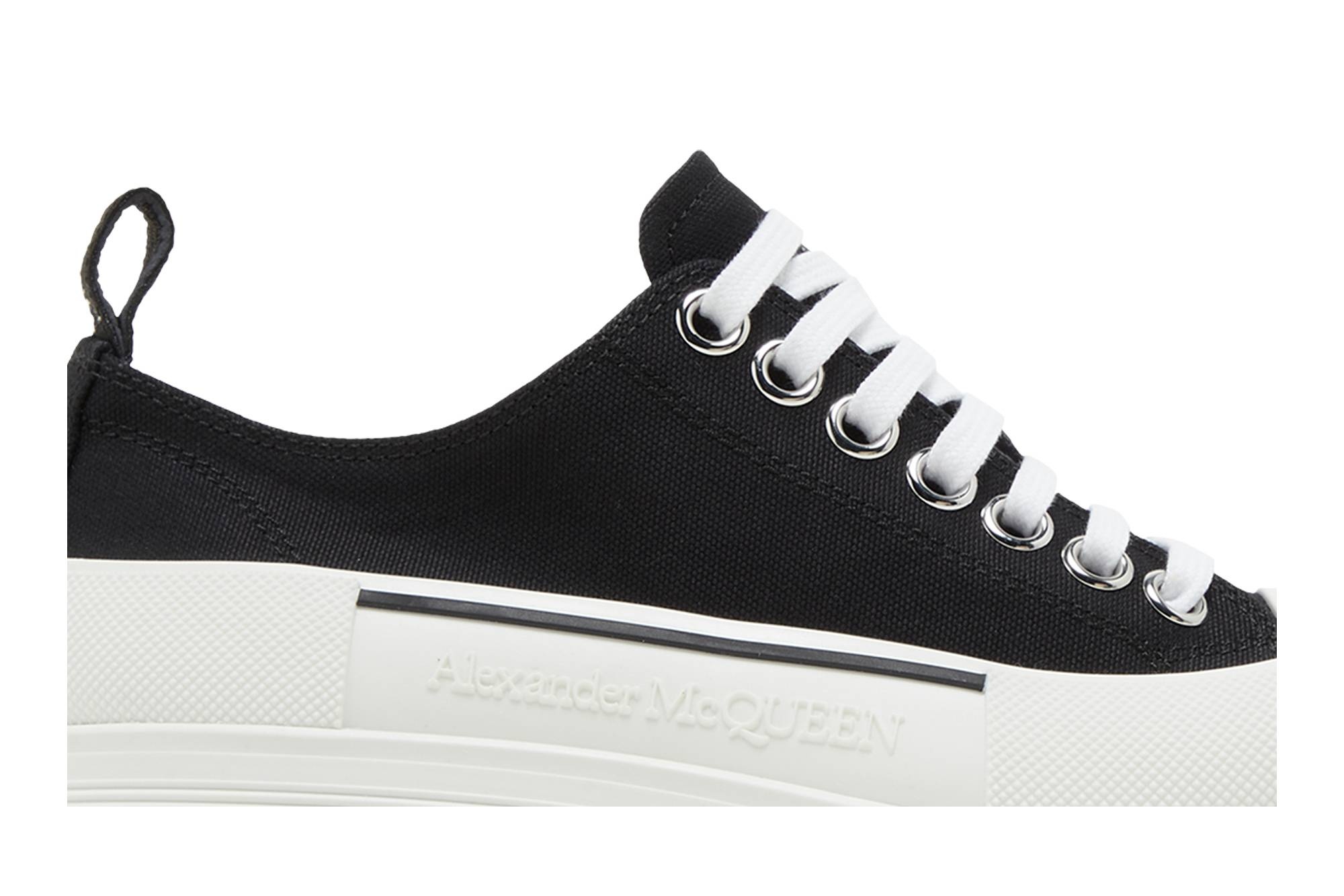 Alexander McQueen Wmns Tread Slick Lace Up 'Black White' - 2