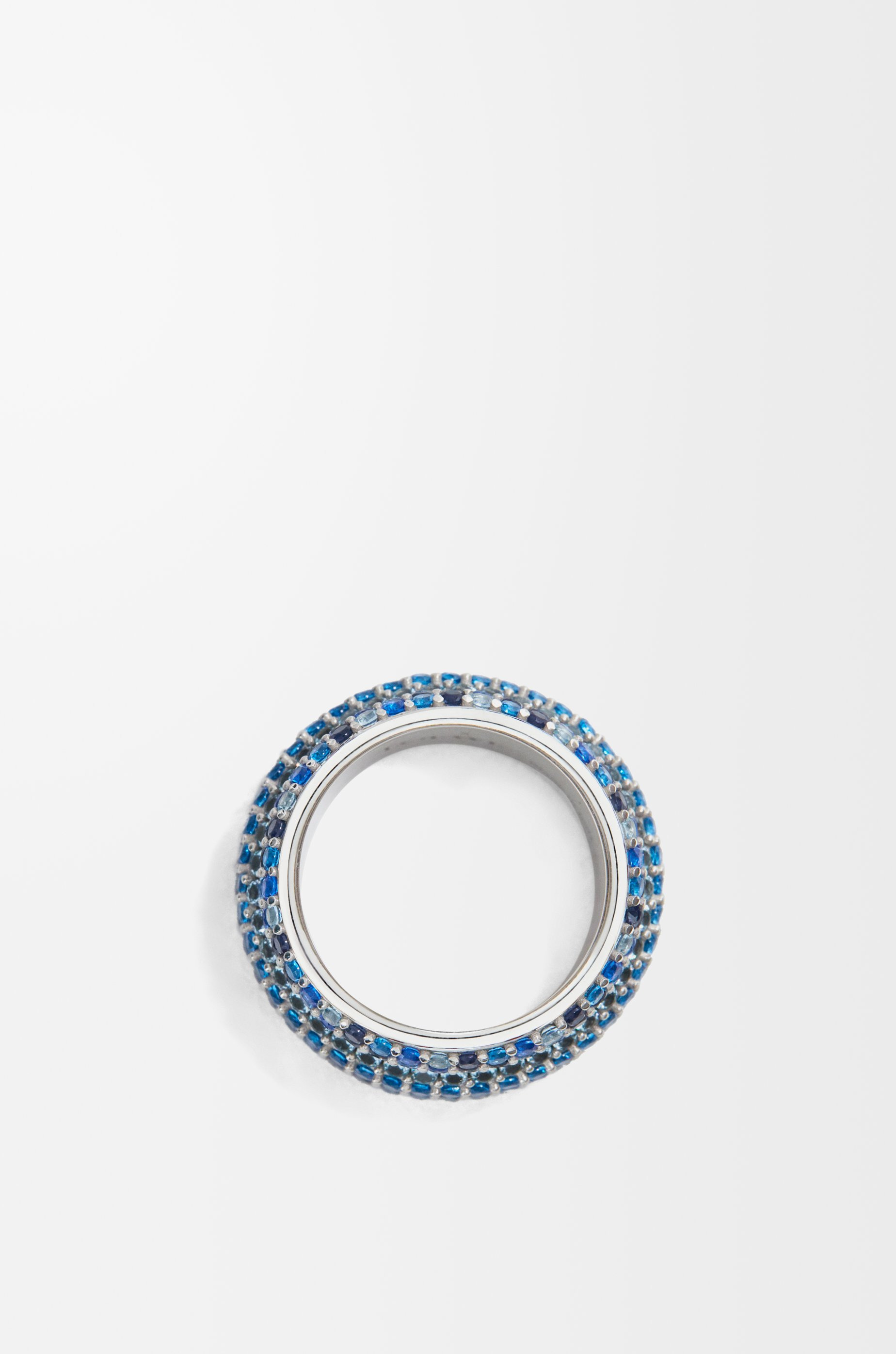 Large Pavé ring in sterling silver and crystals - 2