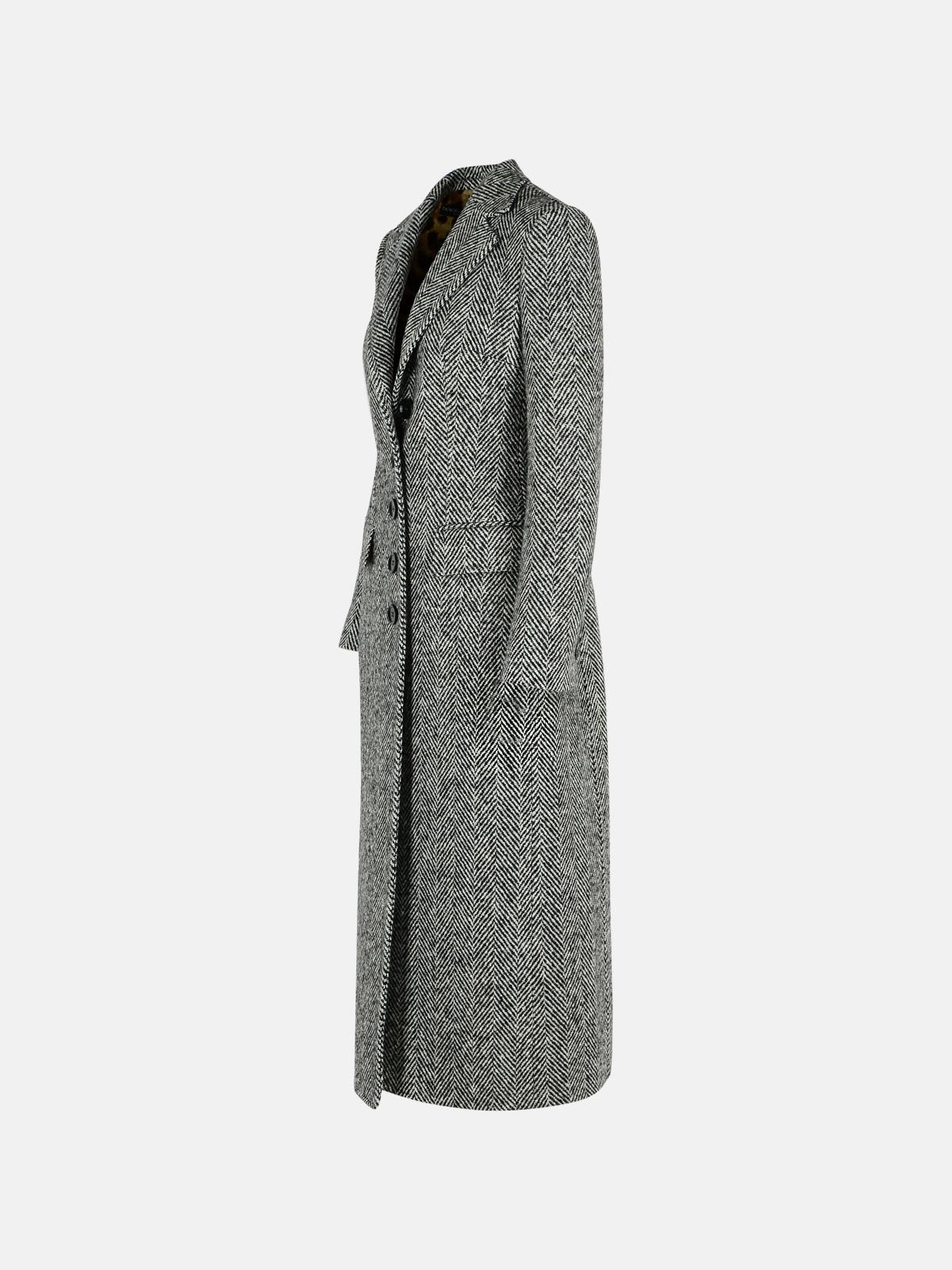 TWO-TONE VIRGIN WOOL COAT - 2