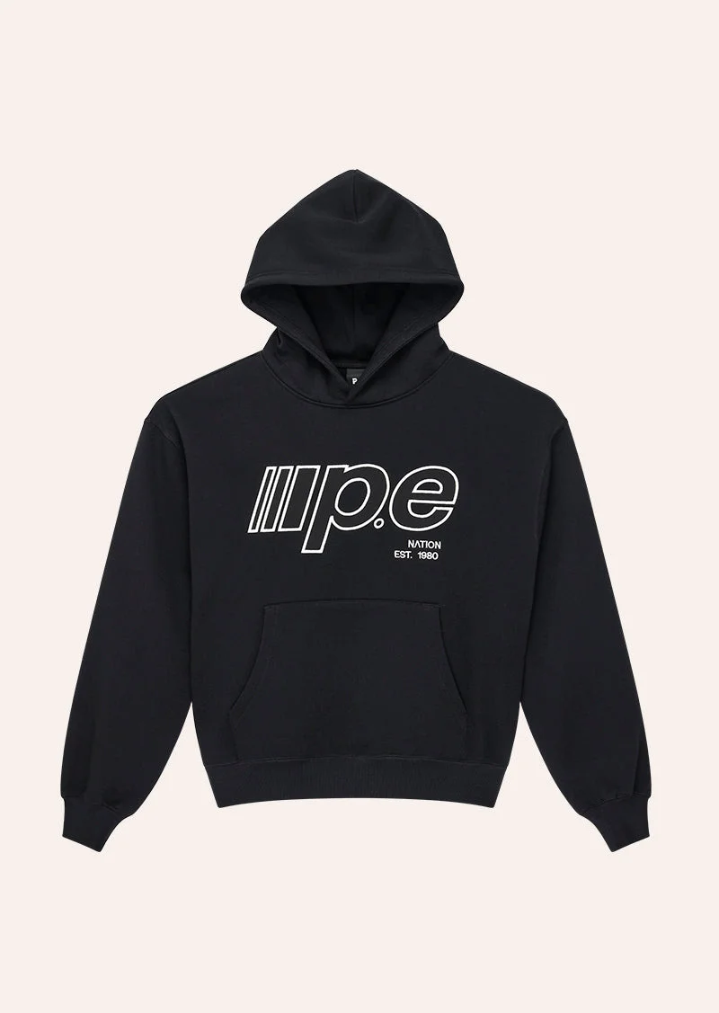 GLIDE 2.0 OVERSIZED HOODIE IN BLACK & WHISPER WHITE - 1