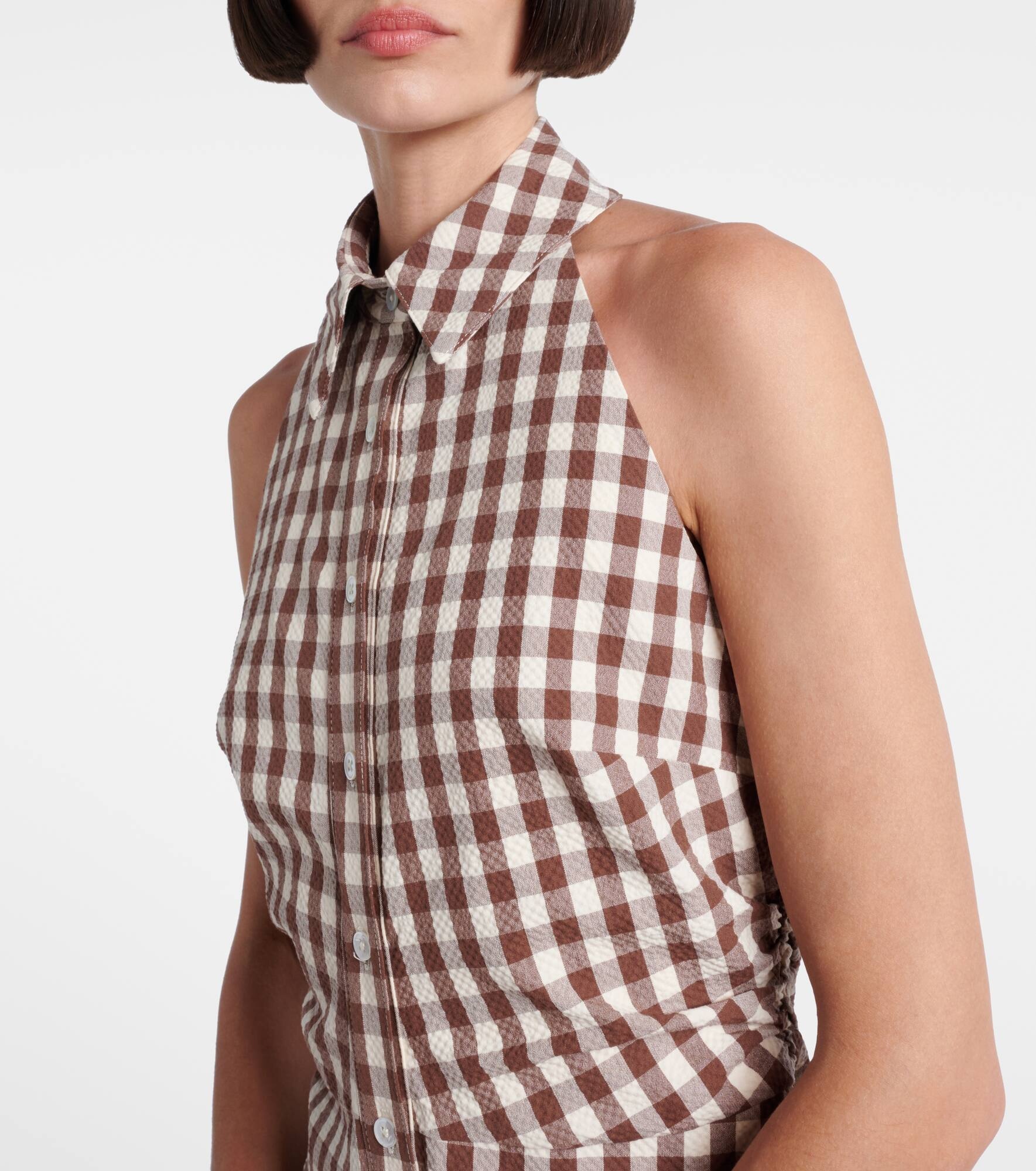 Mackey gingham seersucker midi dress - 4