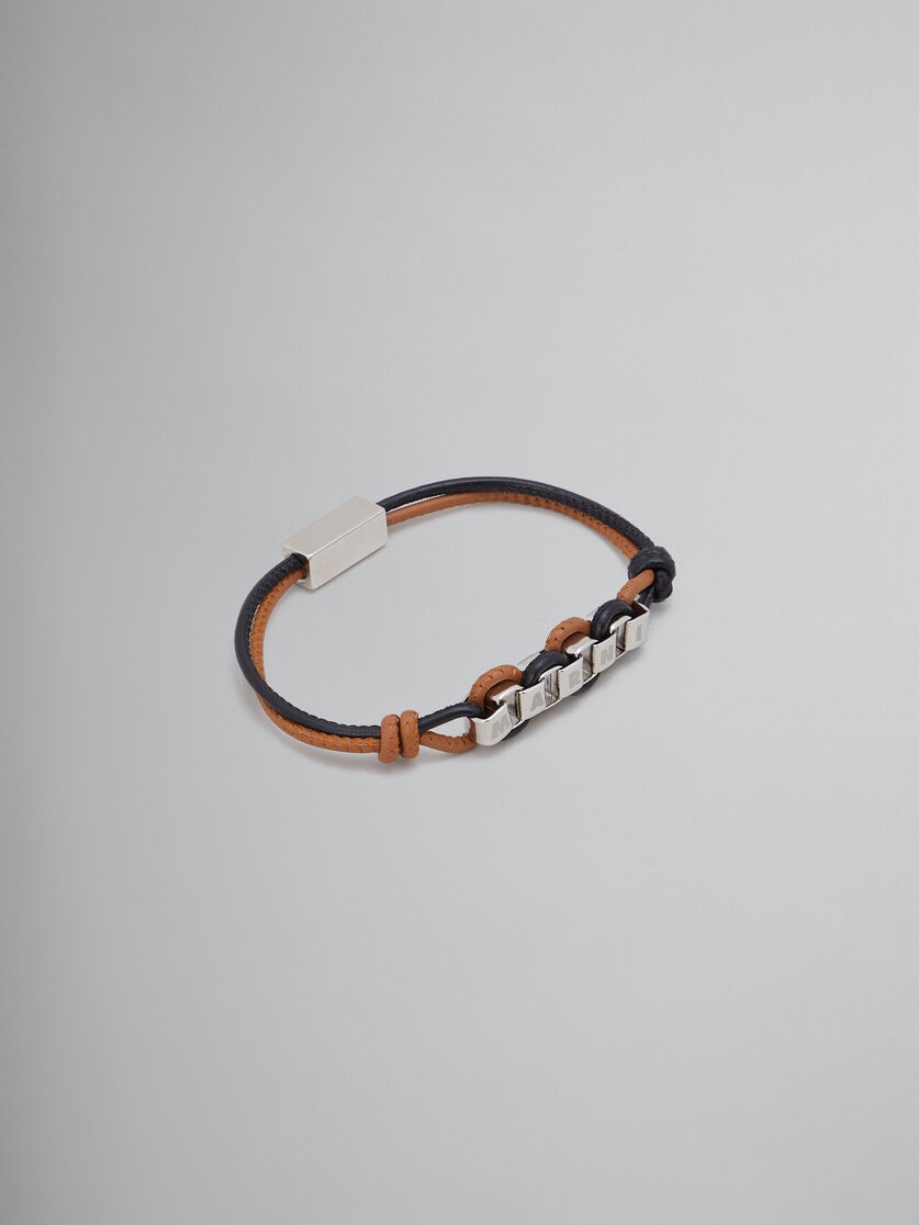 RED AND BLUE LEATHER BRACELET WITH MARNI LOGO - 1