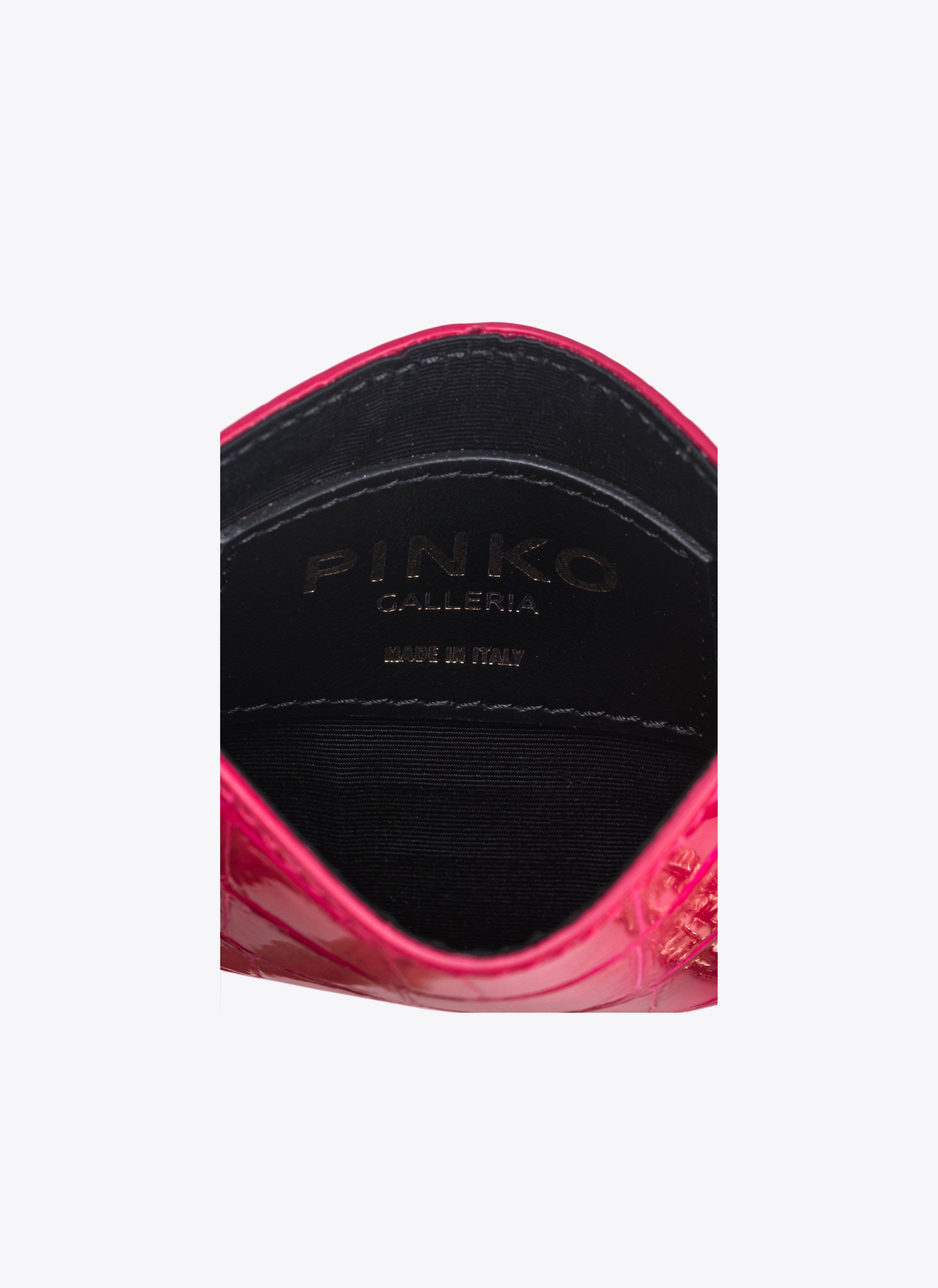 PINKO GALLERIA CARD HOLDER IN SHINY COLOURED CROC-PRINT LEATHER - 6