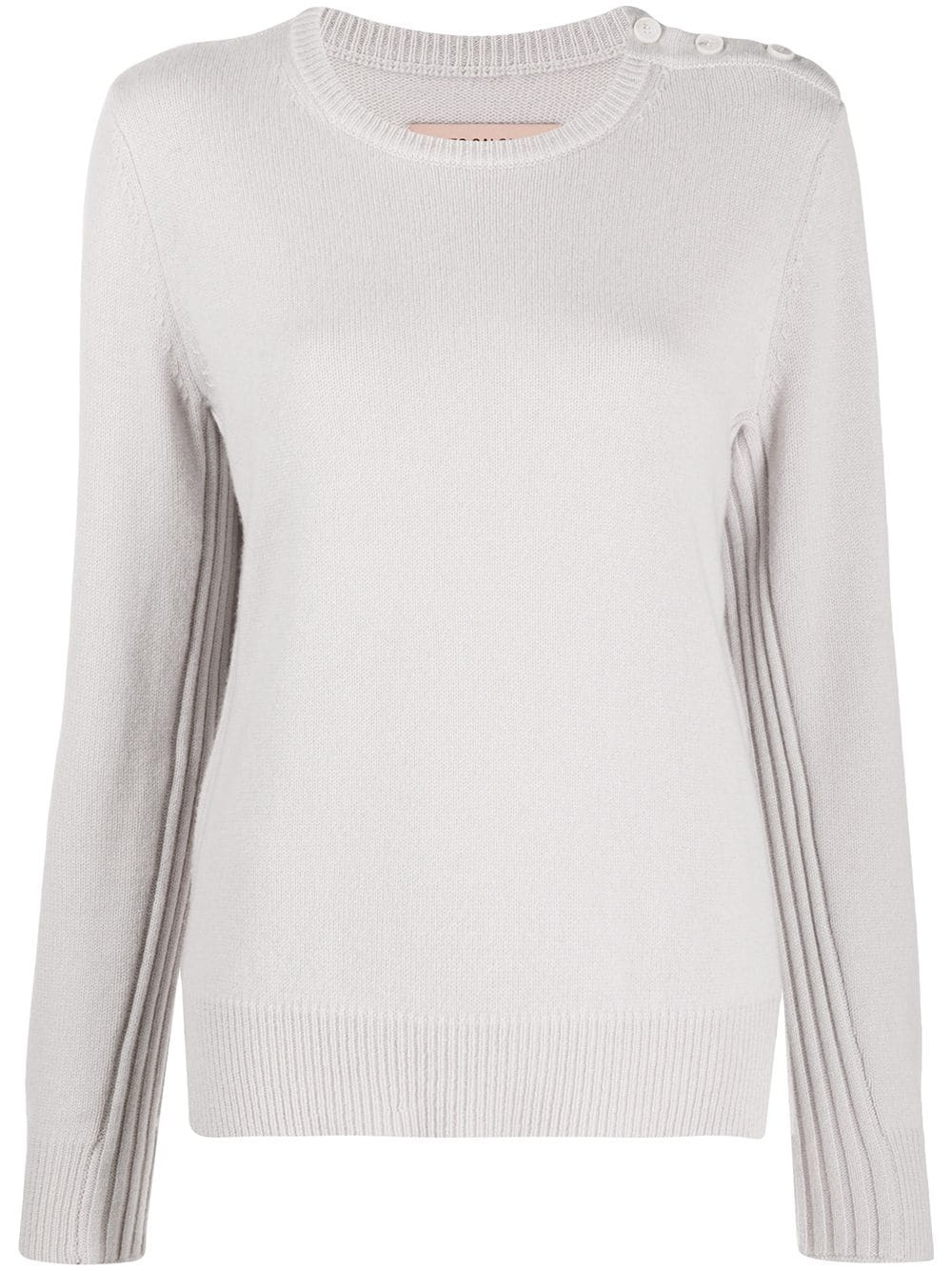 ribbed edge crew neck jumper  - 1