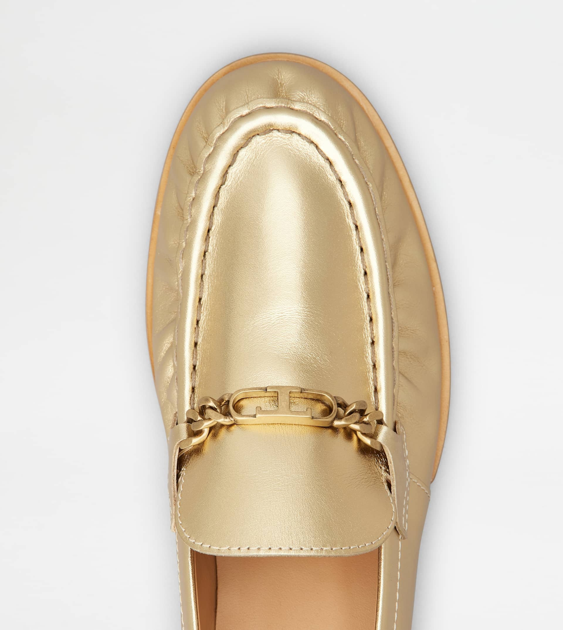 LOAFERS IN LEATHER - GOLD - 4