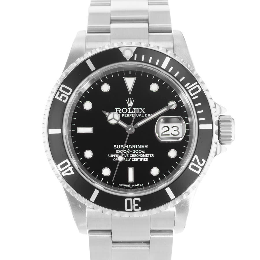 Pre-owned Rolex Submariner Date Automatic Chronometer Black Dial Men's Watch 16610 BKSO - 1