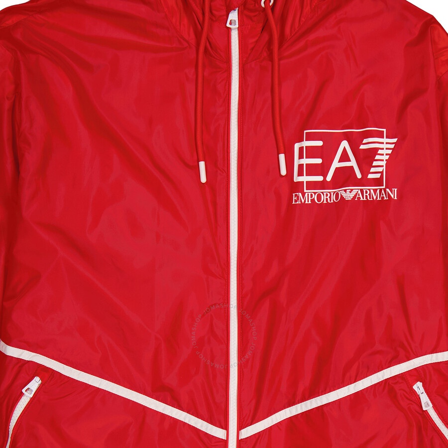 Emporio Armani Red EA7 Logo Recycled-Fabric Visibility Jacket - 7