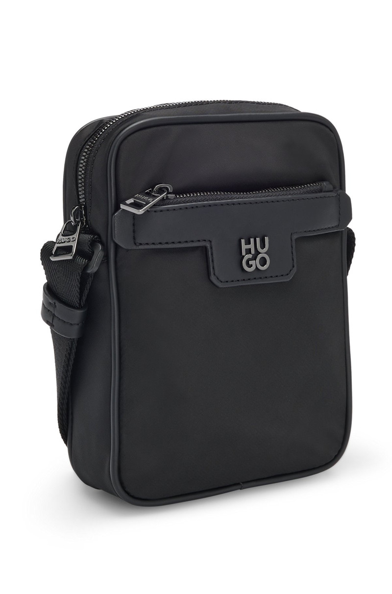 REPORTER BAG IN STRUCTURED TWILL WITH METALLIC STACKED LOGO 5