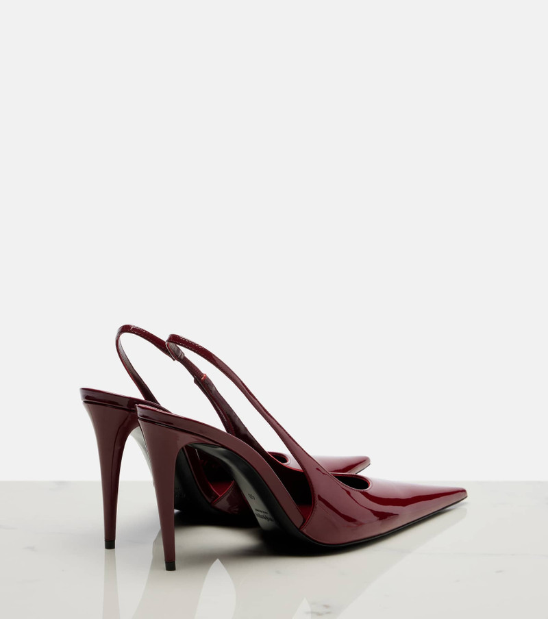SAINT LAURENT Guermantes 95 leather slingback pumps outlook