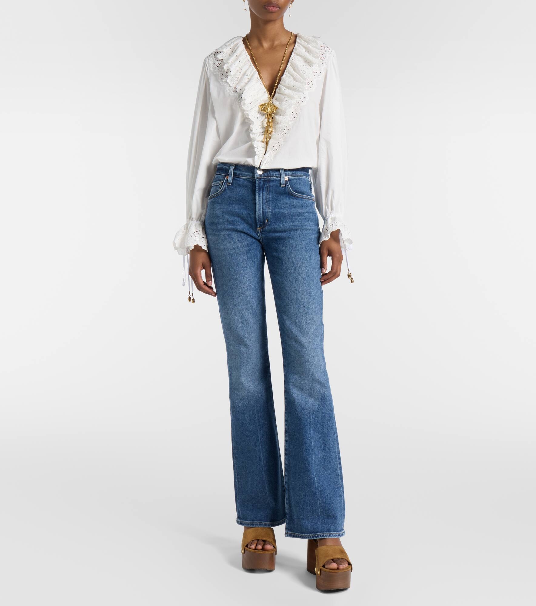 Lilah 325 high-rise flared jeans - 7
