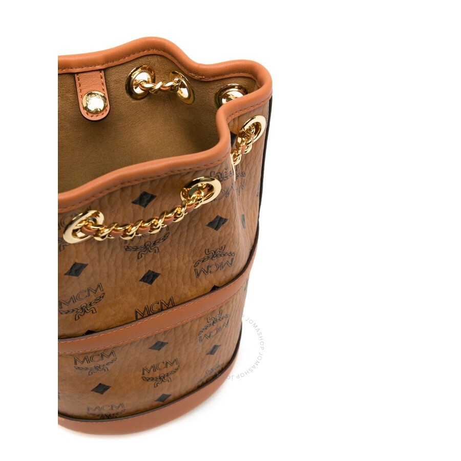 Mcm Aren Chain Leather Bucket Bag - 2