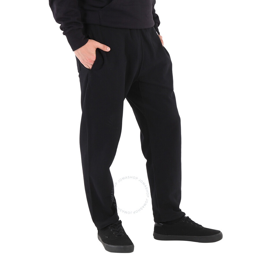 Champion Black Cotton Logo Long Sweatpants - 4