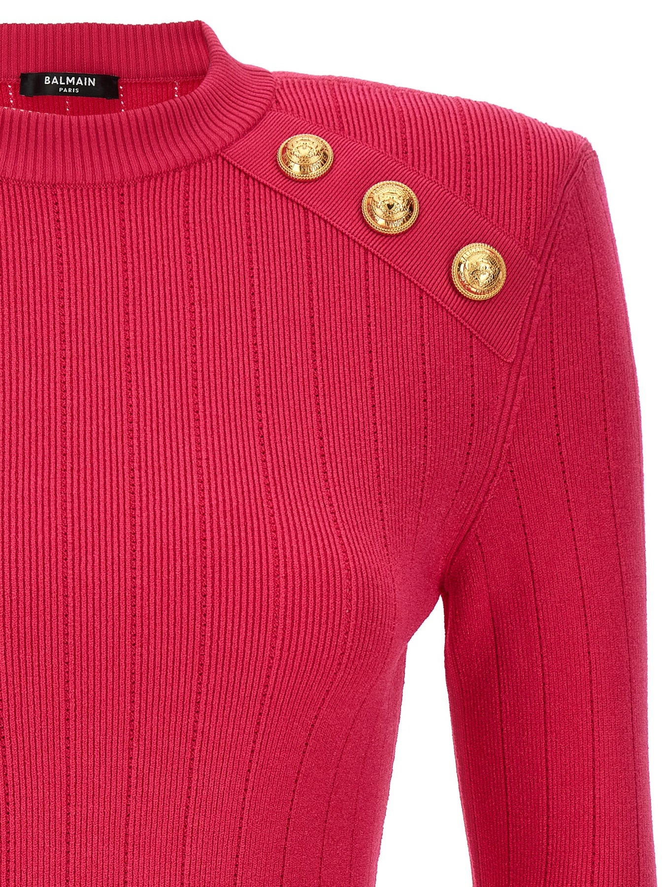 Logo Button Sweater Sweater, Cardigans Fuchsia - 3