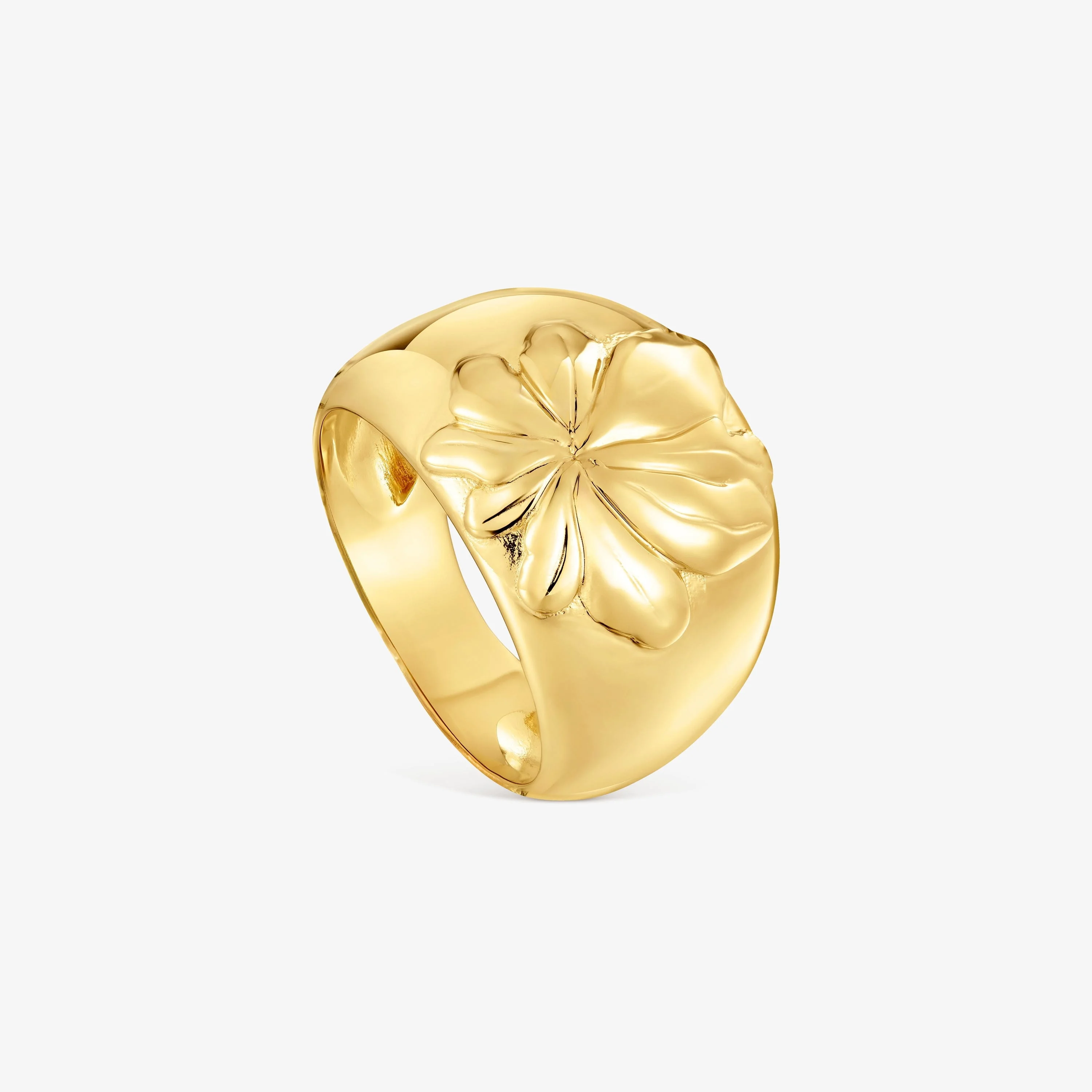 18K gold vermeil signet Ring with motif Yagrumo - 1