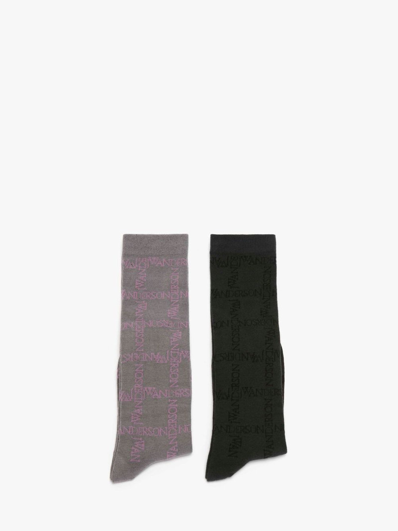 JW Anderson LONG SOCKS WITH LOGO GRID - BUNDLE outlook