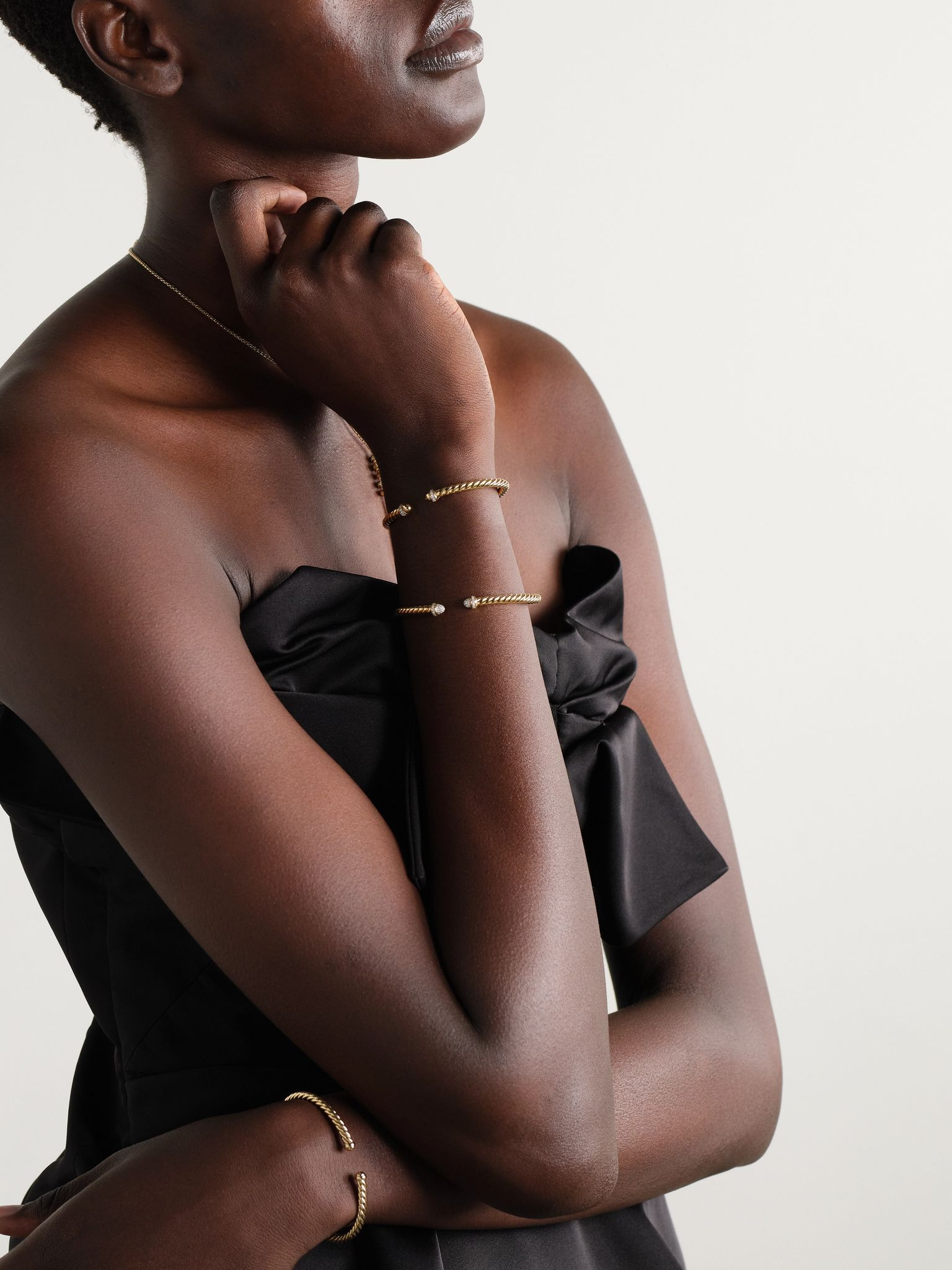 Cablespira® Flex 18-karat gold and diamond cuff Gold - 4