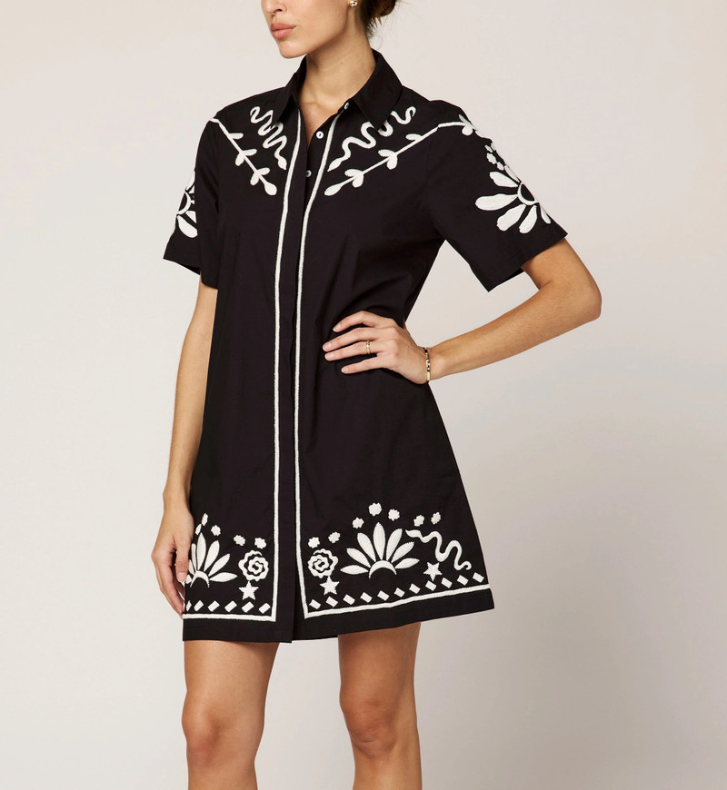 RIYA MINI DRESS | BLACK/IVORY 1